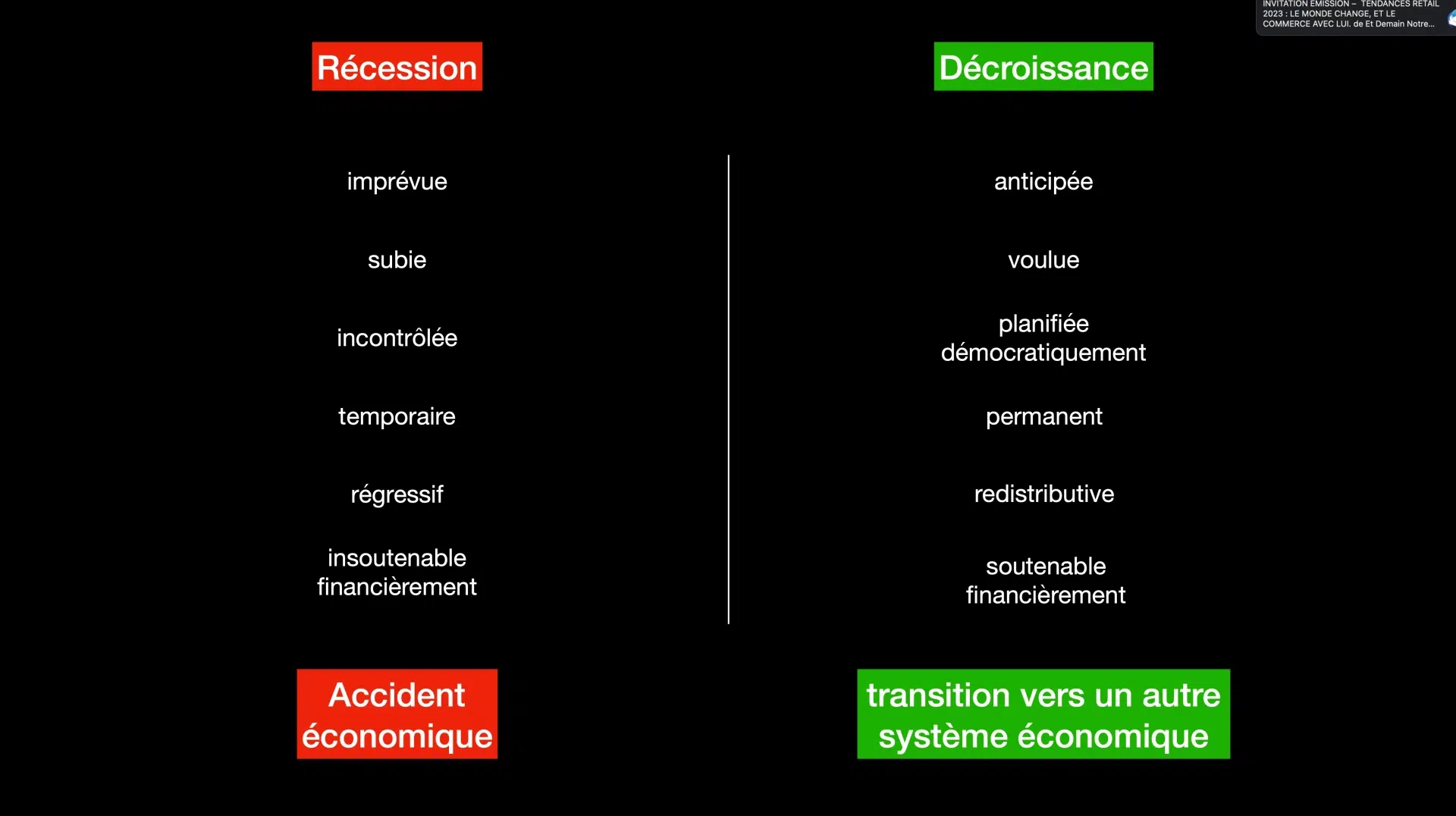 recession vs décroissance : les differences